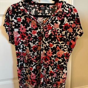 Jones New York Women's Floral Blouse - Black and Red